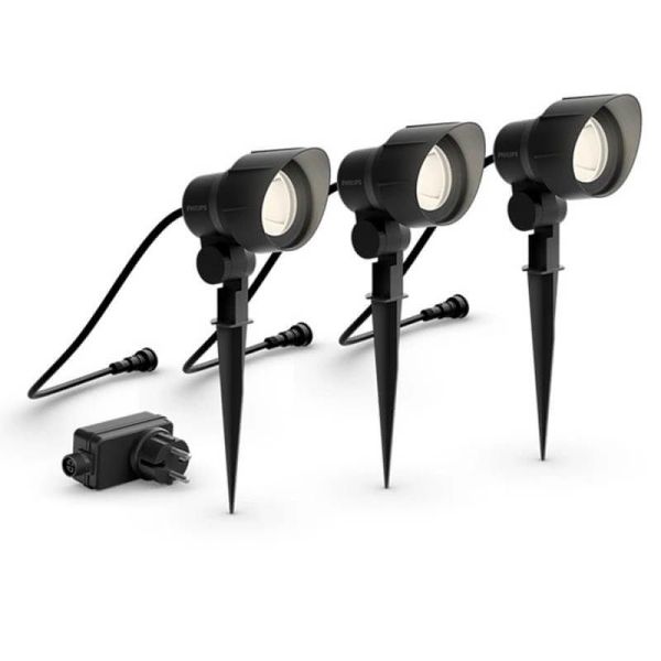 Pacote 3 Unidades. Refletor LED para estaca externa LV Spot Garden Link com cabo e plugue 8719514477353 | LeonLeds