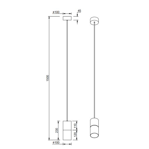 Candeeiro de teto Robin em vidro fumê e preto fosco 1XE27 310600132 | LeonLeds