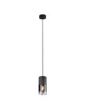 Lámpara de techo Robin de Vidrió Ahumado y estera negra 1XE27 310600132 | LeonLeds