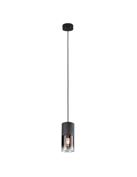 Lámpara de techo Robin de Vidrió Ahumado y estera negra 1XE27 310600132 | LeonLeds