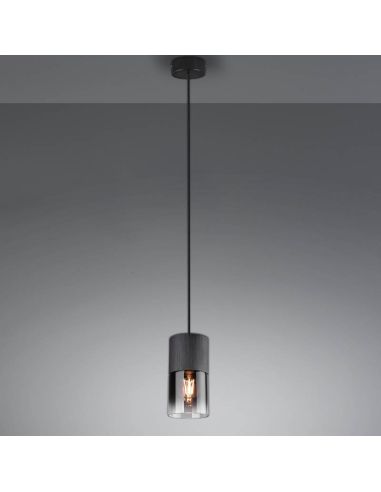 Candeeiro de teto Robin em vidro fumê e preto fosco 1XE27 310600132 | LeonLeds