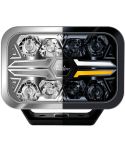 Faro LED rectangular Homologado 9" Luz de Posición Blanca y Ambar y Largo Alcance R10 ECE-R149 y ECE-R148 25 Puntos Hella