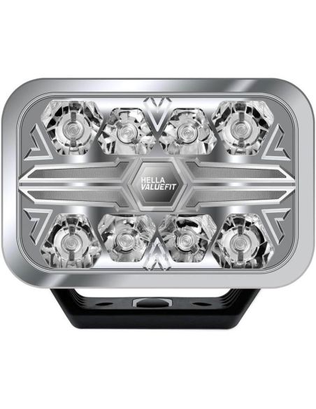 Faro LED rectangular Homologado 9" Luz de Posición Blanca y Ambar y Largo Alcance R10 ECE-R149 y ECE-R148 25 Puntos Hella