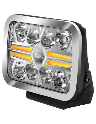Faro LED rectangular Homologado 9" Luz de Posición Blanca y Ambar y Largo Alcance R10 ECE-R149 y ECE-R148 25 Puntos Hella