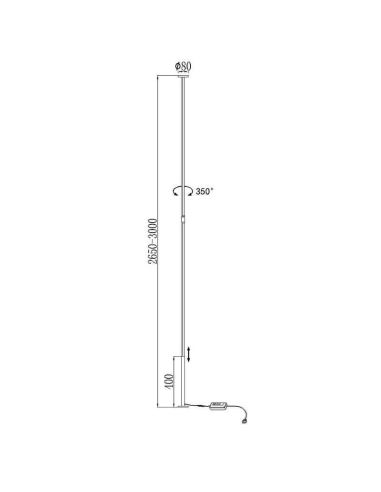 Lámpara de pie Vertical blanco 7353 Mantra medidas | LeonLeds