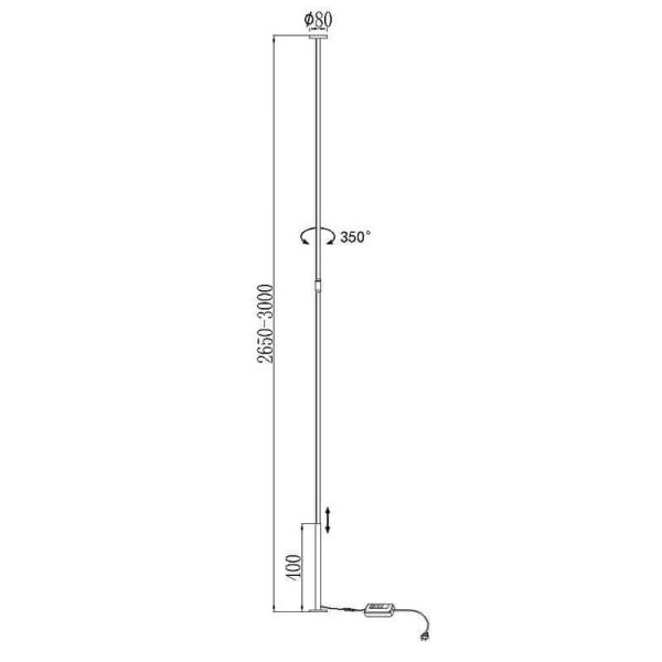 Lámpara de pie Vertical blanco 7353 Mantra medidas | LeonLeds