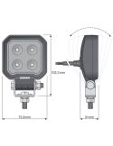 Dimensiones Faro de trabajo cuadrado LED mini 12V 24V 1.350Lm y 12W ECE R10 y ECE R148 VX80-WD Osram | LeonLeds