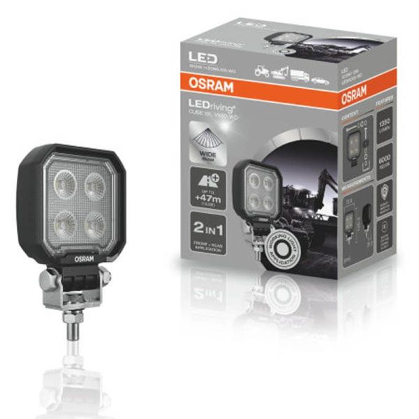 Faro de trabajo cuadrado LED mini 12V 24V 1.350Lm y 12W ECE R10 y ECE R148 VX80-WD Osram | LeonLeds
