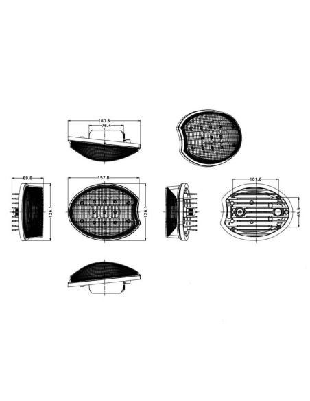 Faro LED de trabajo para tractores Jonh Deere 7020 - 7030 Agropar Medidas| LeonLeds