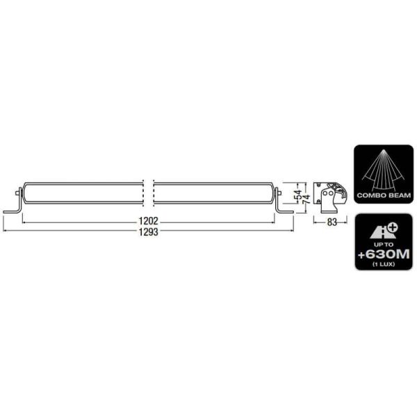 Barra LED de 120Cm FX1250-CB SM GEN 2 176W LEDDL134-CB SM + de 630 Metros Homologación 2 X R149 Ref. 50 + 50 Osram | LeonLeds