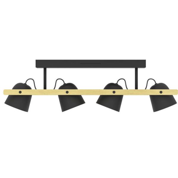 Plafonnier LED industriel connecté à 4 spots Hornwood-Z RGB+TW 2 200Lm | LéonLeds