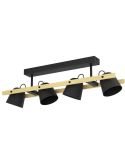 Lámpara de techo LED industrial conectado con 4 focos Hornwood-Z RGB+TW 2.200Lm | LeonLeds