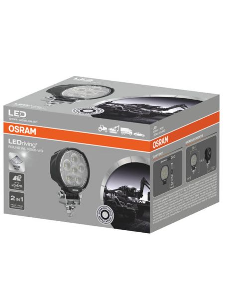 Faro de trabajo redondo LED 2000Lm 20W 12V 24V  ECE R10 y ECE R148 VX100-WD LEDWL106-WD Marcha Atrás | LeonLeds