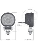 MEDIDAS Luz de trabalho LED redonda 2000Lm 20W 12V 24V ECE R10 e ECE R148 VX100-WD LEDWL106-WD Reverso | LeonLeds
