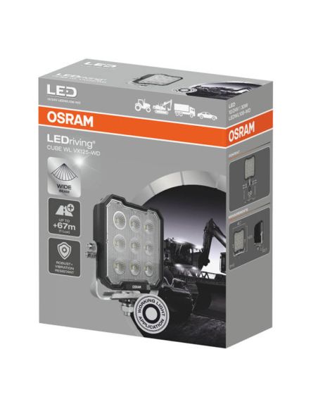 Faro LED cuadrado potente 3000Lm 30W 12V 24V ECE R10 y ECE R148 VX125-WD LEDWL108-WD Marcha Atras | LeonLeds