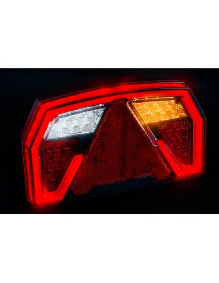 Piloto trasero LED con triangulo 12V 6 Funciones y Posición Efecto Neon AR F1 R1 S1 2A IIIA Con Cable FT-372 Fristom | LeonLeds