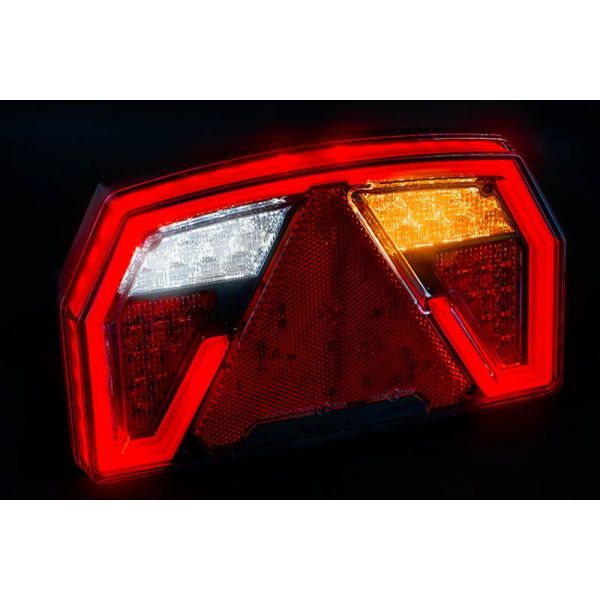 Piloto trasero LED con triangulo 12V 6 Funciones y Posición Efecto Neon AR F1 R1 S1 2A IIIA Con Cable FT-372 Fristom | LeonLeds