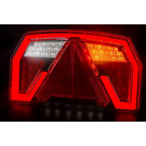 Piloto trasero LED con triangulo 12V 6 Funciones y Posición Efecto Neon AR F1 R1 S1 2A IIIA Con Cable FT-372 Fristom | LeonLeds