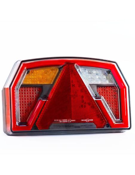 Feu arrière LED avec triangle 12V 6 Fonctions et Position Effet Néon AR F1 R1 S1 2A IIIA Avec Câble FT-372 Fristom | LéonLeds