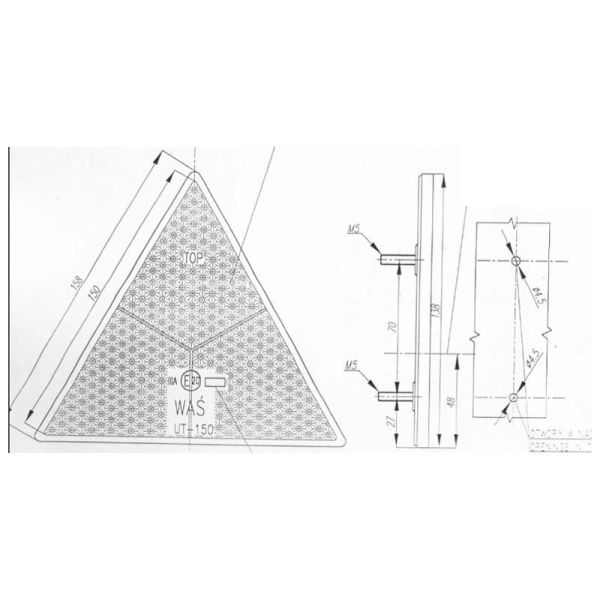 Dimensiones de Triangulo Reflectante Homologado | LeonLeds Reflectantes pare remolques