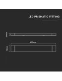 Medidas Regleta LED Interior 20W de 60cm Vtac Pro 20349 20348 20347 | LeonLeds