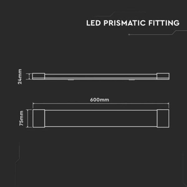 Medidas Regleta LED Interior 20W de 60cm Vtac Pro 20349 20348 20347 | LeonLeds