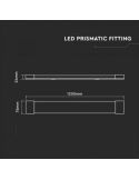 Dimensiones Regleta LED Interior 40W de 120cm Vtac Pro | LeonLeds