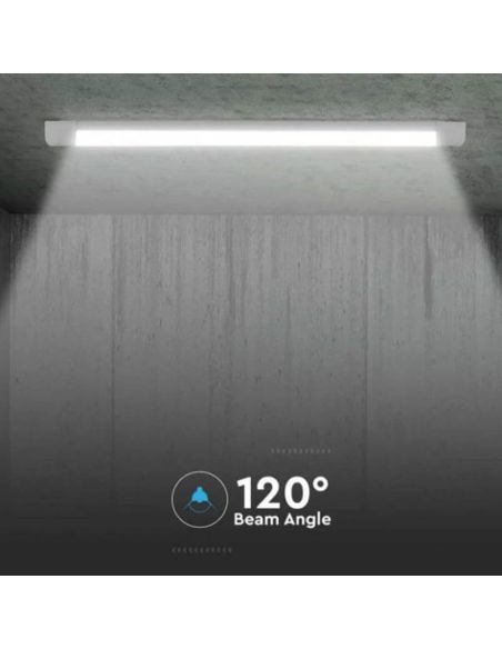 Ángulo de haz de luz de Regleta LED Interior 40W de 120cm Vtac Pro | LeonLeds