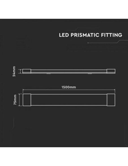Écran LED Linéaire 150Cm avec 50W et 6 000Lm Blanc Vtac | LéonLeds