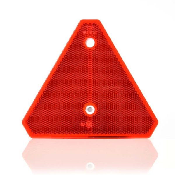 Triangulo reflectante rojo | Triangulo reflectante con agujeros pare remachar | Triangulo reflectante sin esquinas | LeonLeds