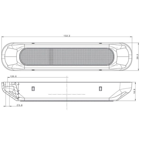 Medidas Piloto LED mini trasero con 3 funciones Intermitente, Posición y Freno 12V 24V FT-330 LED R1 S1 2A Fristom | LeonLeds