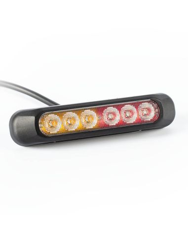 Piloto LED mini trasero con 3 funciones Intermitente, Posición y Freno 12V 24V FT-330 LED R1 S1 2A Fristom | LeonLeds
