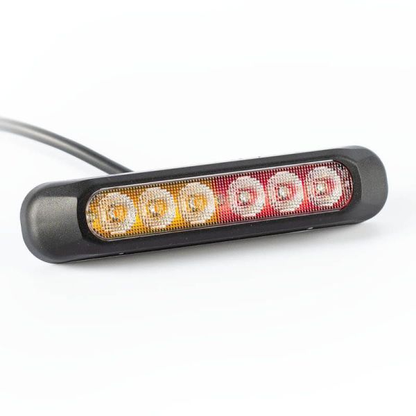 Piloto LED mini trasero con 3 funciones Intermitente, Posición y Freno 12V 24V FT-330 LED R1 S1 2A Fristom | LeonLeds