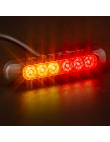 Piloto LED mini trasero con 3 funciones Intermitente, Posición y Freno 12V 24V FT-330 LED R1 S1 2A Fristom | LeonLeds
