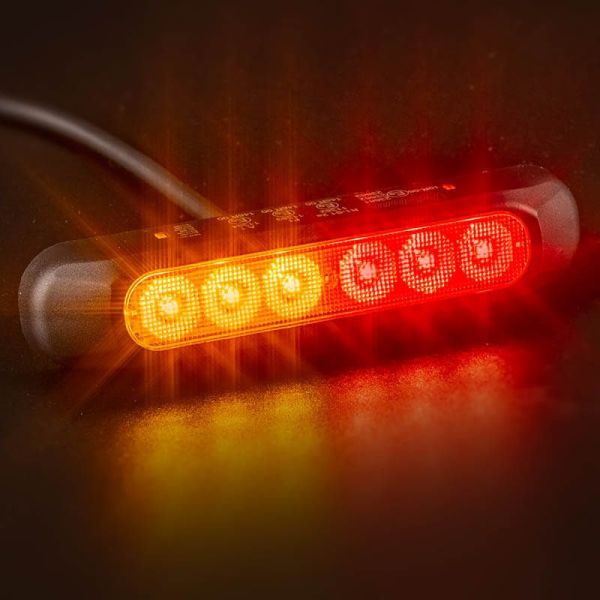 Piloto LED mini trasero con 3 funciones Intermitente, Posición y Freno 12V 24V FT-330 LED R1 S1 2A Fristom | LeonLeds