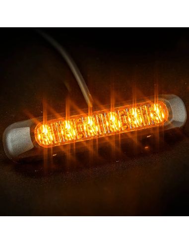 Barra LED Estroboscópica Ambar para emergencia ahumada 6 Programas XA1 NR65 12V-36V FT-200 LED DARK Fristom | LeonLeds