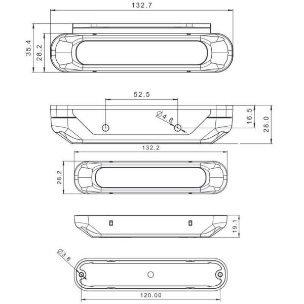 Barre de LED stroboscopique ambre...