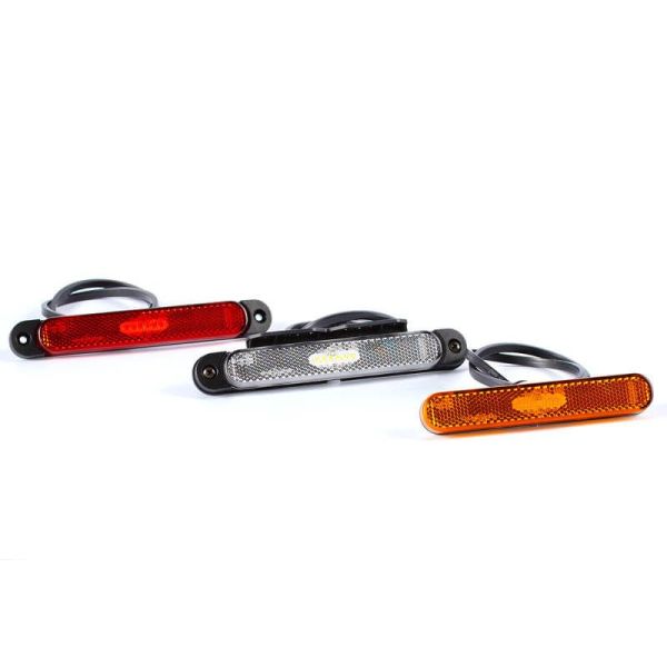 Barra LED de galibo con reflectante Blanca, Ambar o Roja FT-065 LED sujección con 2 tornillos A R1 SM1 y IA Fristom