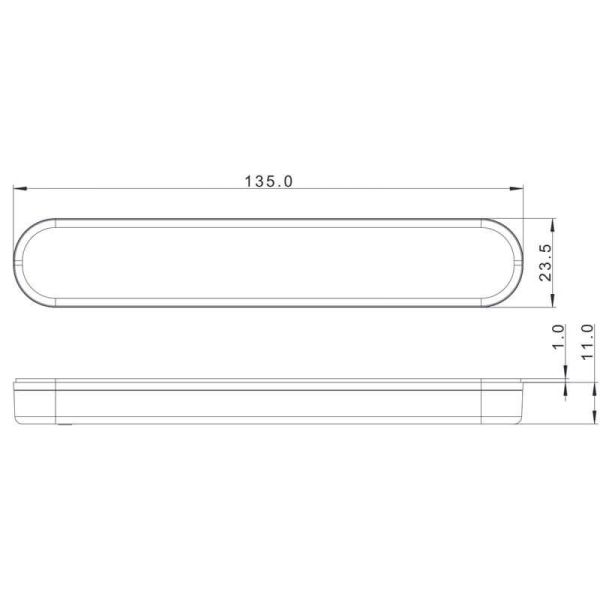 Dimensiones Barra LED de galibo con reflectante adhesiva FT-065 Z Tape LED Ambar A R1 SM1 y IA Fristom | LeonLeds