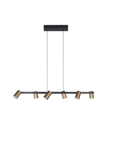 Suspension orientable SAL 6 Lumières Or IP20, 5,8cm Ø