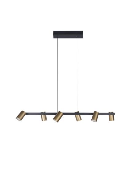 Luminária pendente ajustável SAL 6 Luzes Ouro IP20, 5,8cm Ø