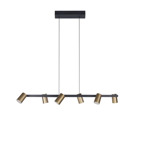 Lámpara colgante regulable SAL 6 Luces Oro IP20, 5,8cm Ø