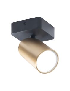 SAL GU10 Foco ou Candeeiro de Parede 1 Luz, Spot preto e dourado