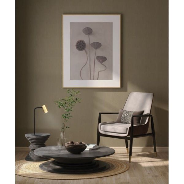 Lampe de table SAL, finition noir et doré, petite et grande