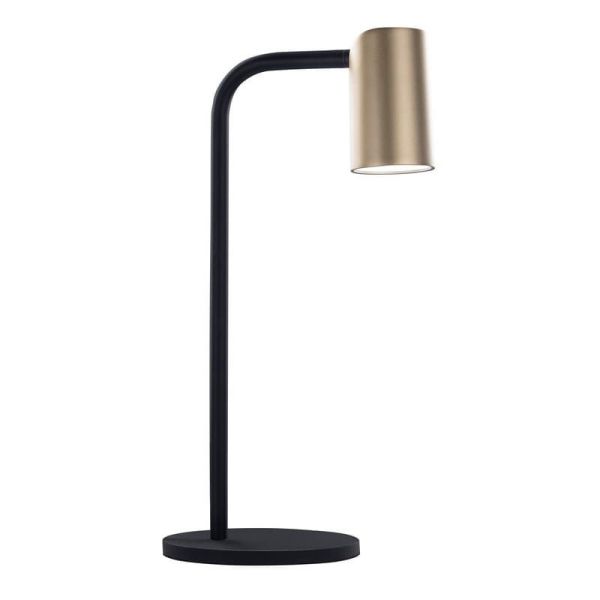 Lampe de table SAL, finition noir et doré, petite et grande