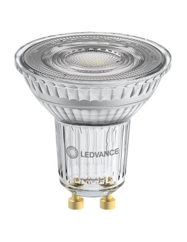 Lâmpada LED GU10 muito potente de 9,6W equivalente a 100W a 36º Classe de Desempenho LedVance | LeonLeds