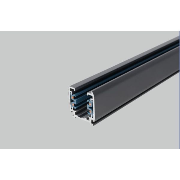 Rail de surface triphasé de 2 m en noir - Rails triphasés écologiques