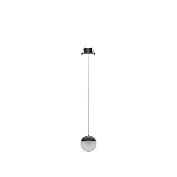 Candeeiro suspenso LED embutido preto KILDA 10W 3000K