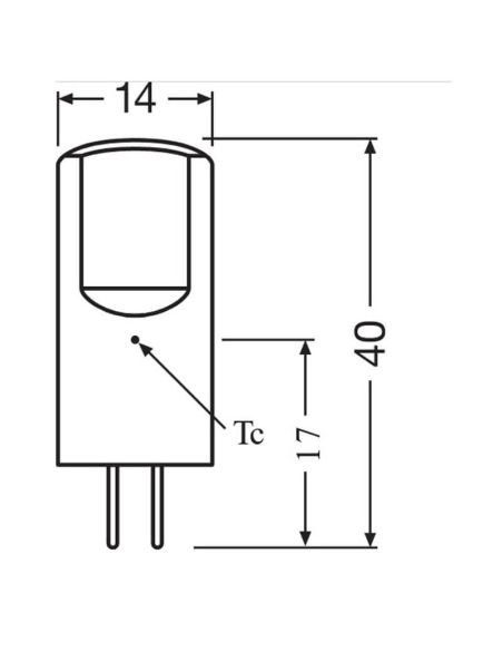 Dimensions Ampoule LED G4 12V 2,6W remplacement 30W PIN CL 28 Classe de performance 4099854048616 LedVance | LéonLeds