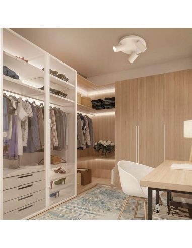 Plafonnier Sal 3 lumières blanc mat ou noir mat GU10 ambiance